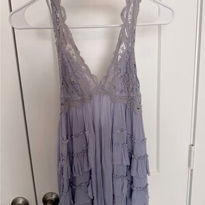 Lace Trim Lavender Dress